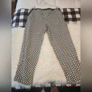 Black and White Geometric Pattern Pants